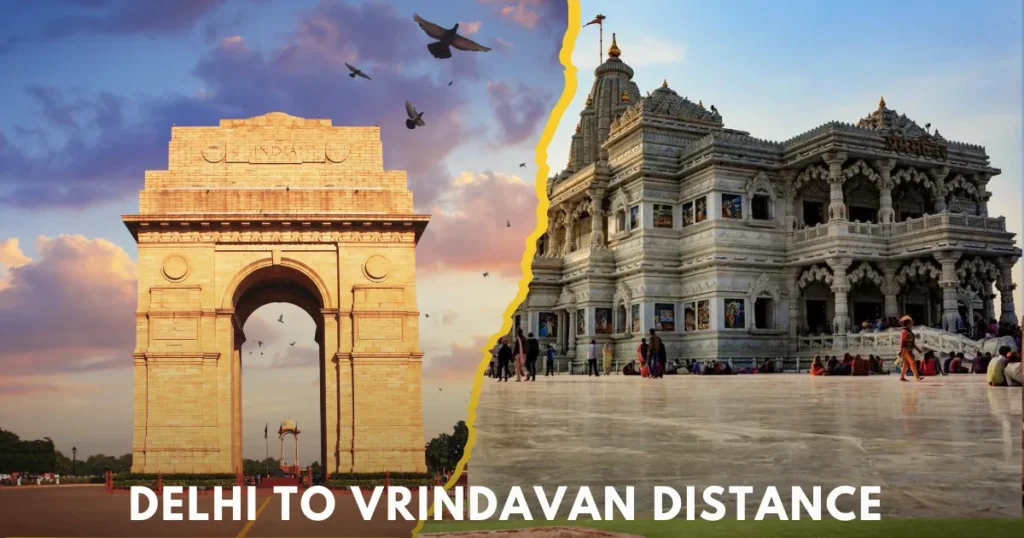 Delhi to Vrindavan Distance